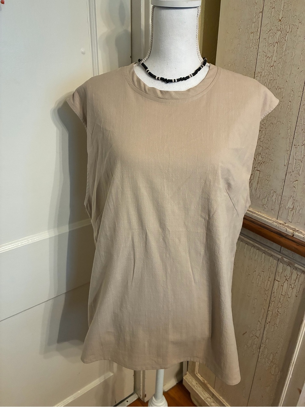 Anthropologie Beige Sleeveless Top